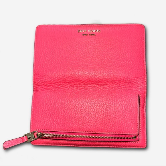 KATE SPADE Bifold Wallet | Style: Roulette Slim | Color: Coral Pink - Picture 12 of 13